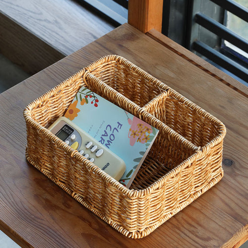 Woven Storage Organizer with Divided Compartments Bowlift