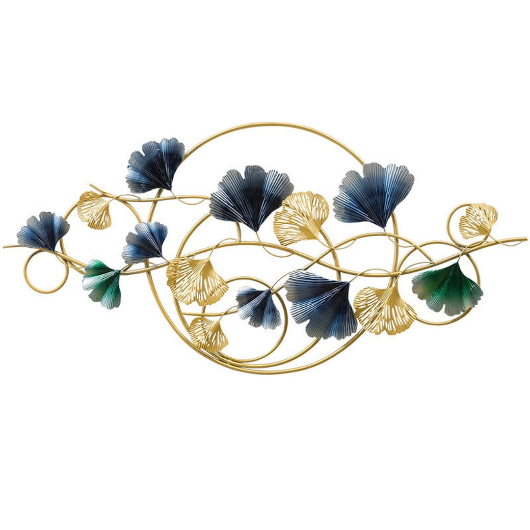 Decorative Metal Wall Art Sculpture with Ginkgo Leaf Design Bowlift