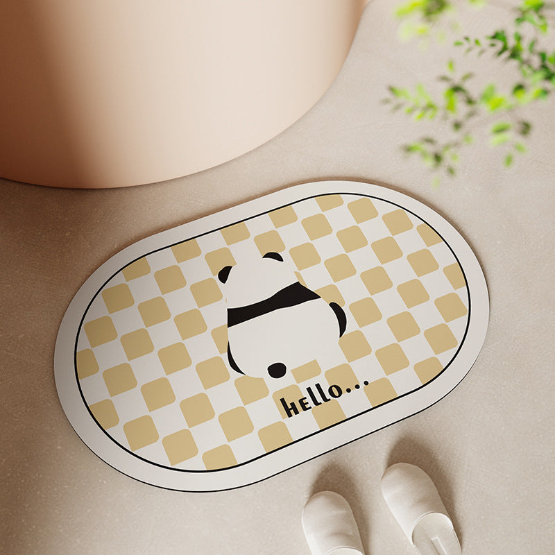 Cute Panda-Themed Bath Mat Bowlift