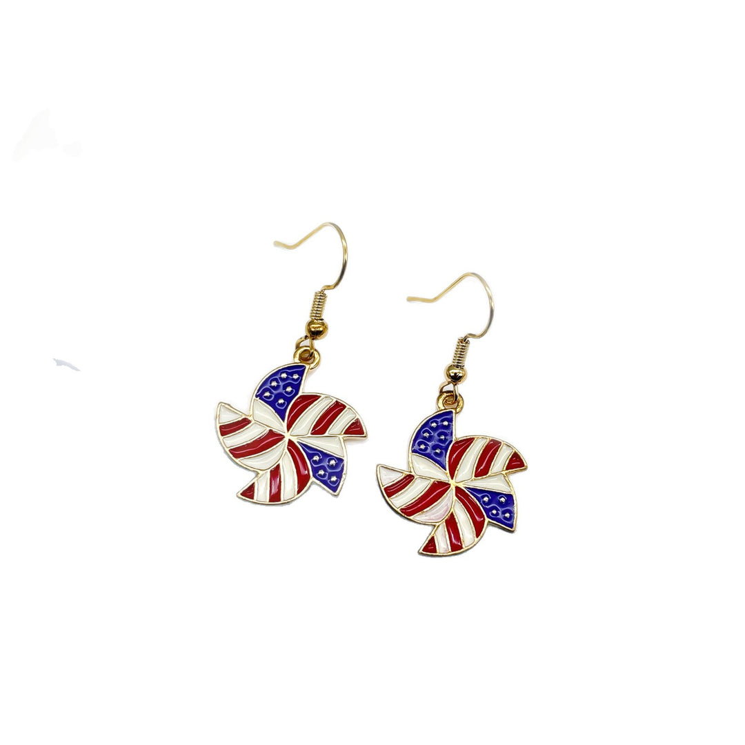 Women nan long layered tassel earrings made of mesh with stripe star pattern Bowlift