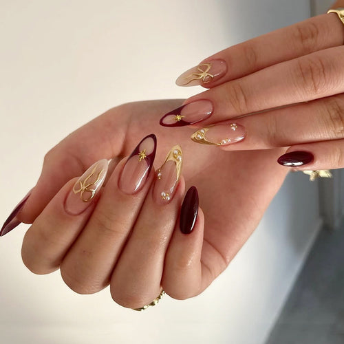 Premium Press-On Nail Set with Glamorous Articulated Designs Bowlift