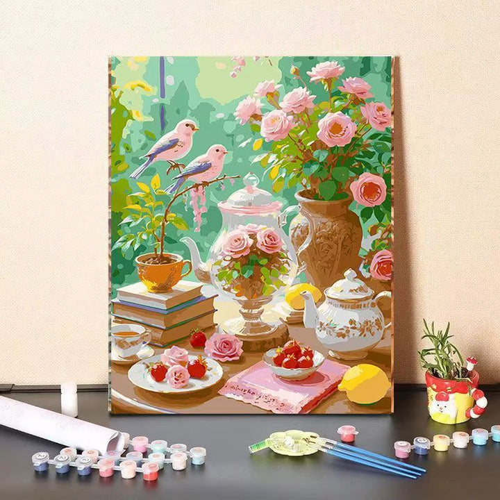 DIY Floral Still Life Paint by Numbers Kit Bowlift