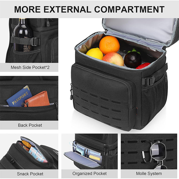 Multifunctional Tactical Backpack with Water Bottle Holder Bowlift