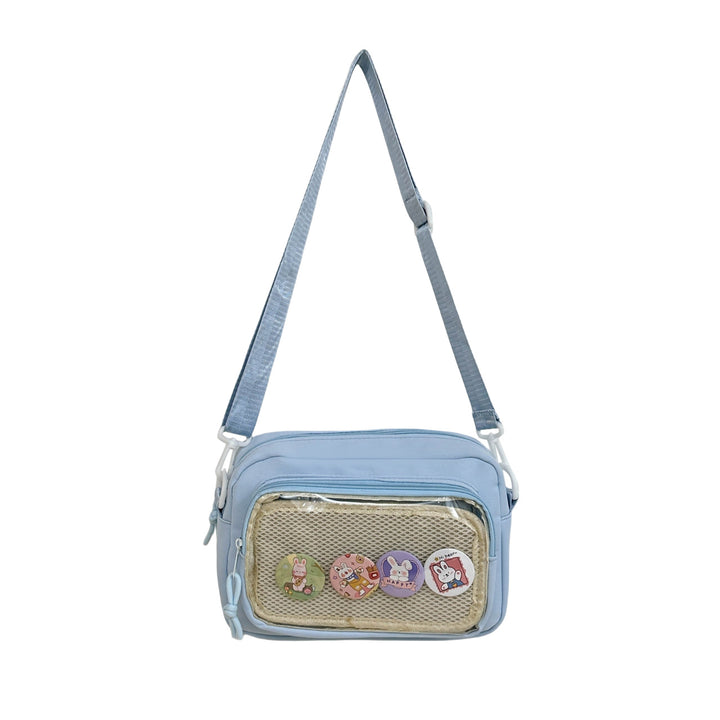Shoulder bag with transparent viewing pocket and playful graphic design Bowlift