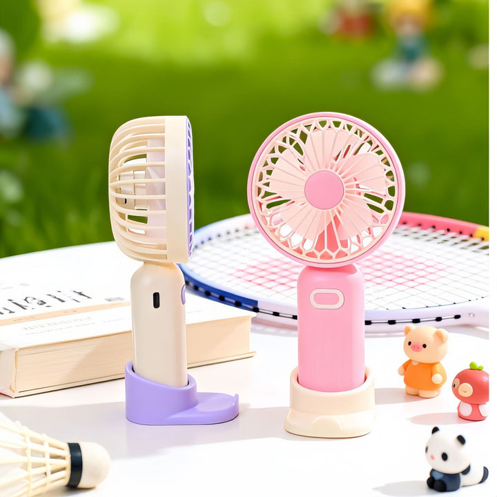 Women's Portable Mini Fan with Integrated Stand Bowlift
