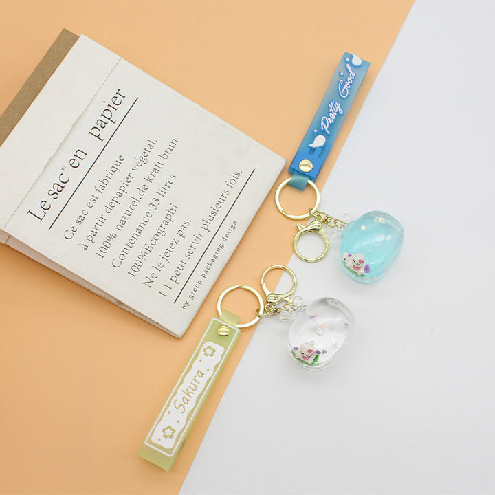 Unisex keychain with detailed water motif Bowlift