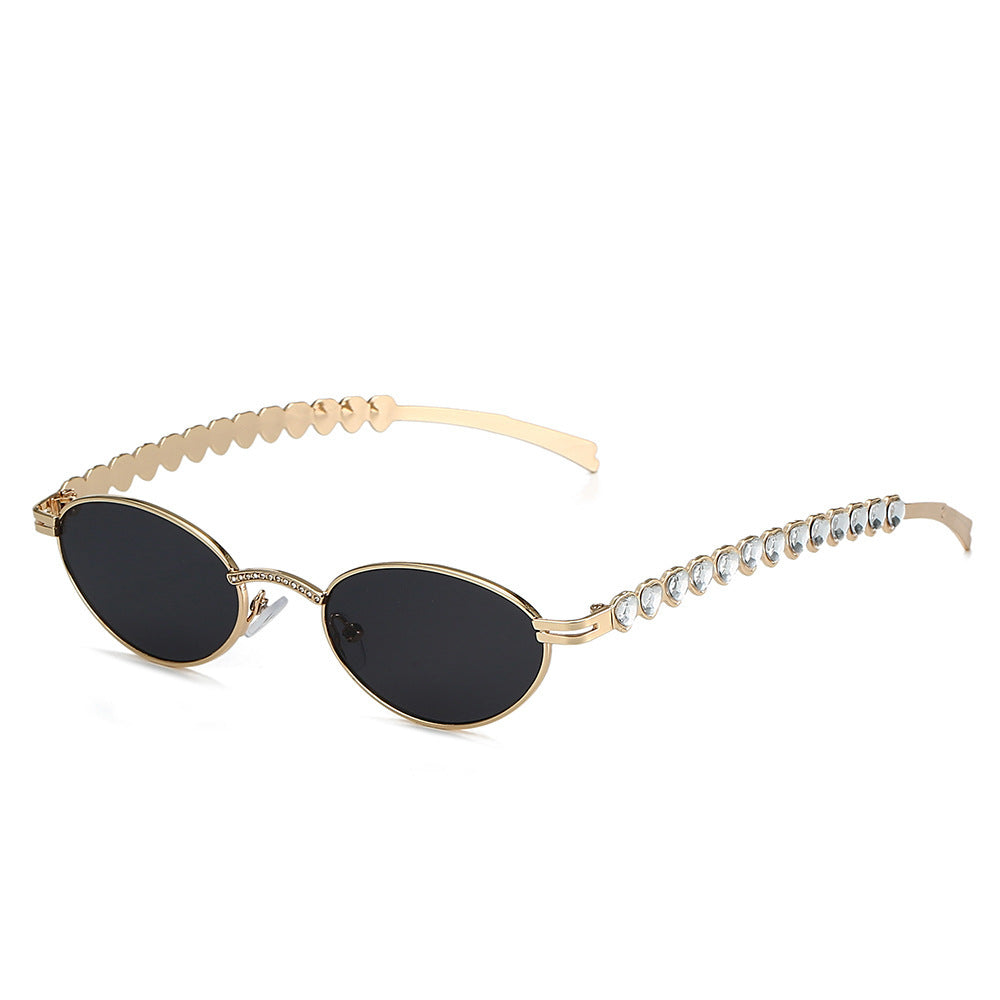 Elegant Rhinestone-Embellished Cat-Eye Glasses Bowlift