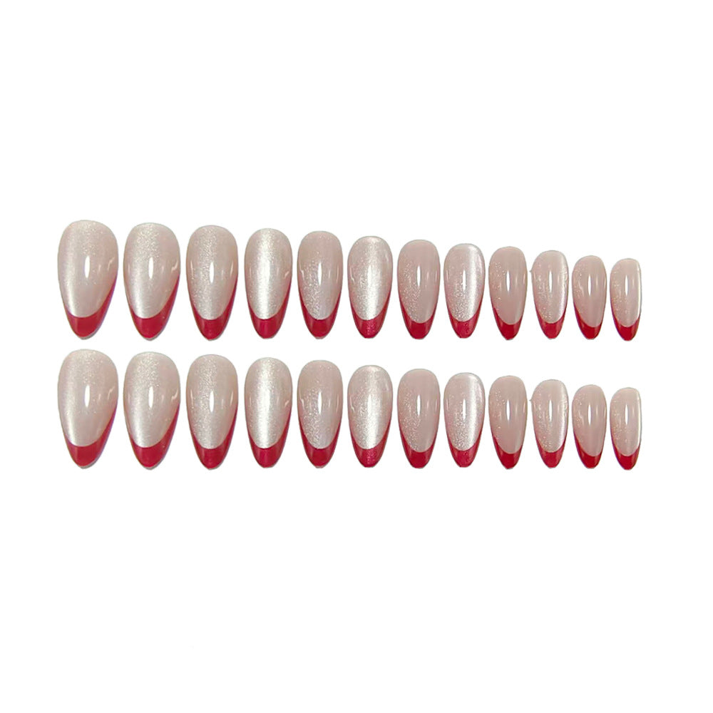 Noble Stiletto Fake Nails with Glossy Finish and Gradient Bowlift
