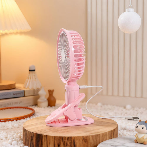 Women Portable Table Fan with Adjustable Tilt Mechanism and USB Connection Bowlift