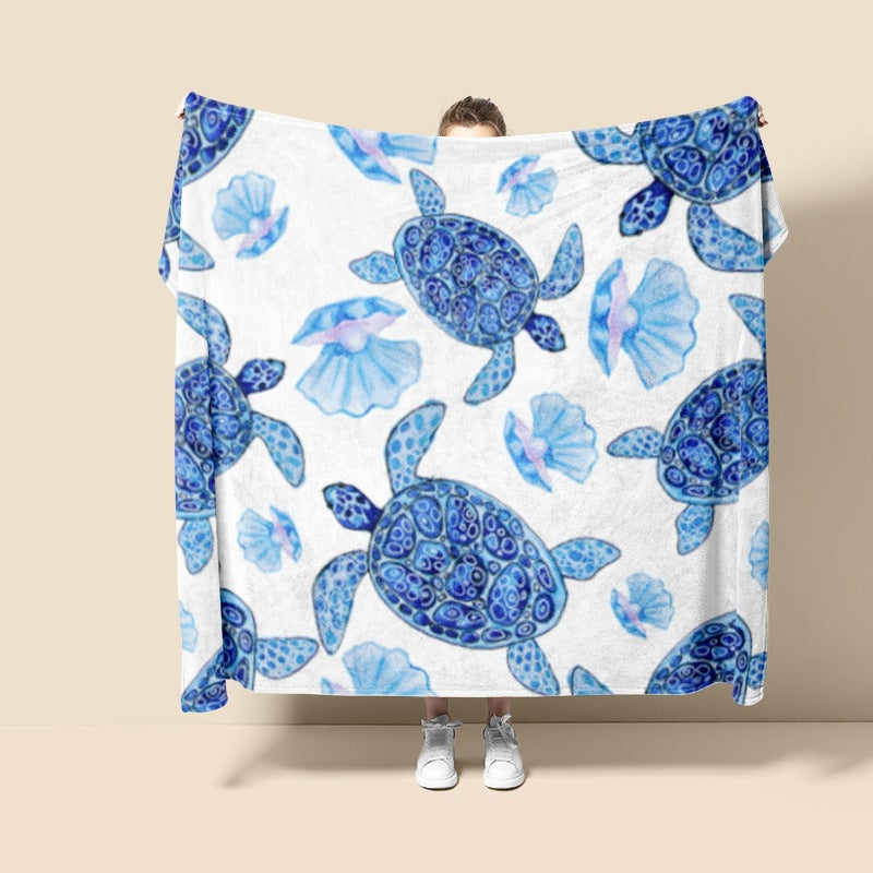 Plush Turtle-Themed Throw Blanket