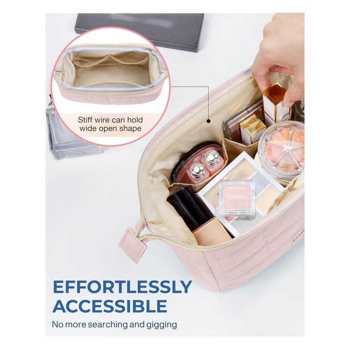Quilted Cosmetic Organizer Bag Bowlift