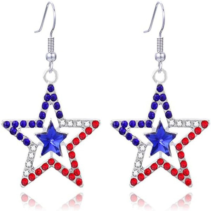 Ladies playful star earrings with crystal embellishment and hook closure Bowlift