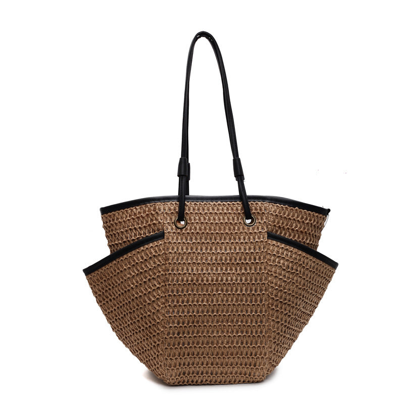 Spacious shopping bag with structured weave Bowlift