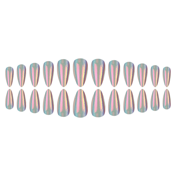 Glamorous Stiletto Press-On Nails with Iridescent Finish Bowlift