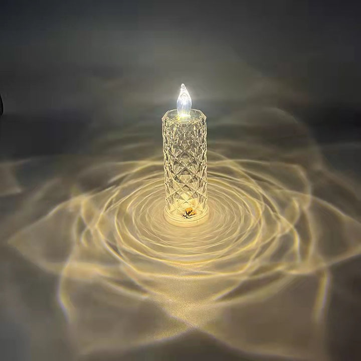 Decorative Crystal LED Flameless Candle Jar Bowlift