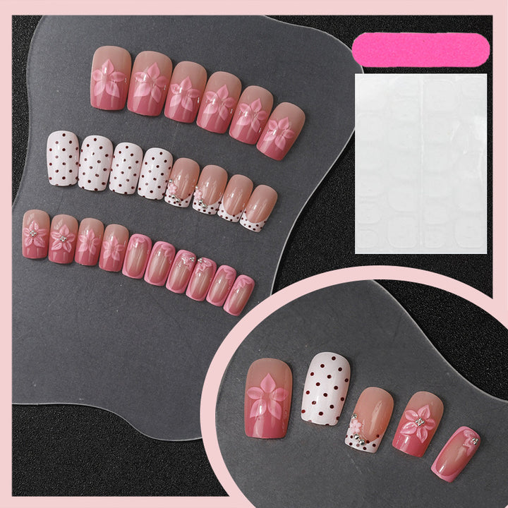Floral Embellished Press-On Nail Set Bowlift