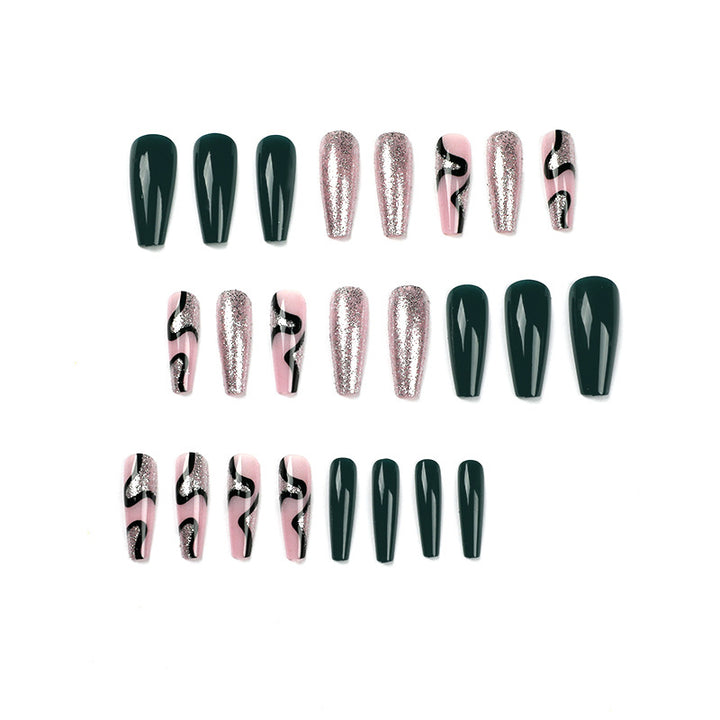 Artificial nail art with elegant glitter and gradient effects Bowlift