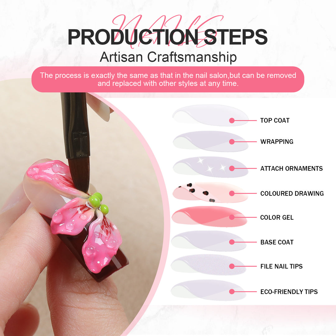 Creative nail art set with blooming floral elements Bowlift