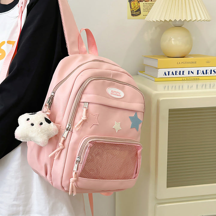 Casual Star-Embellished Backpack