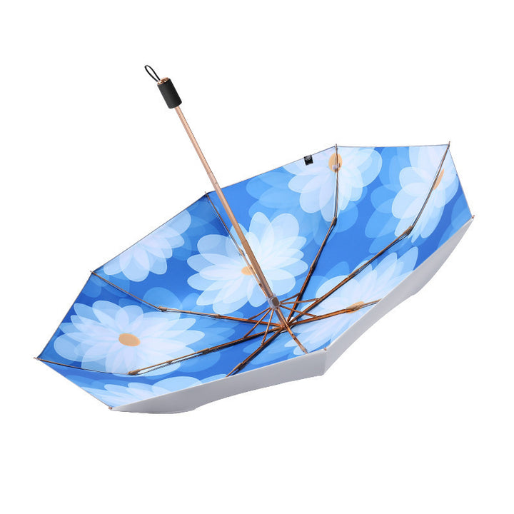 Ladies compact folding umbrella with elegant design and ergonomic wooden handle Bowlift