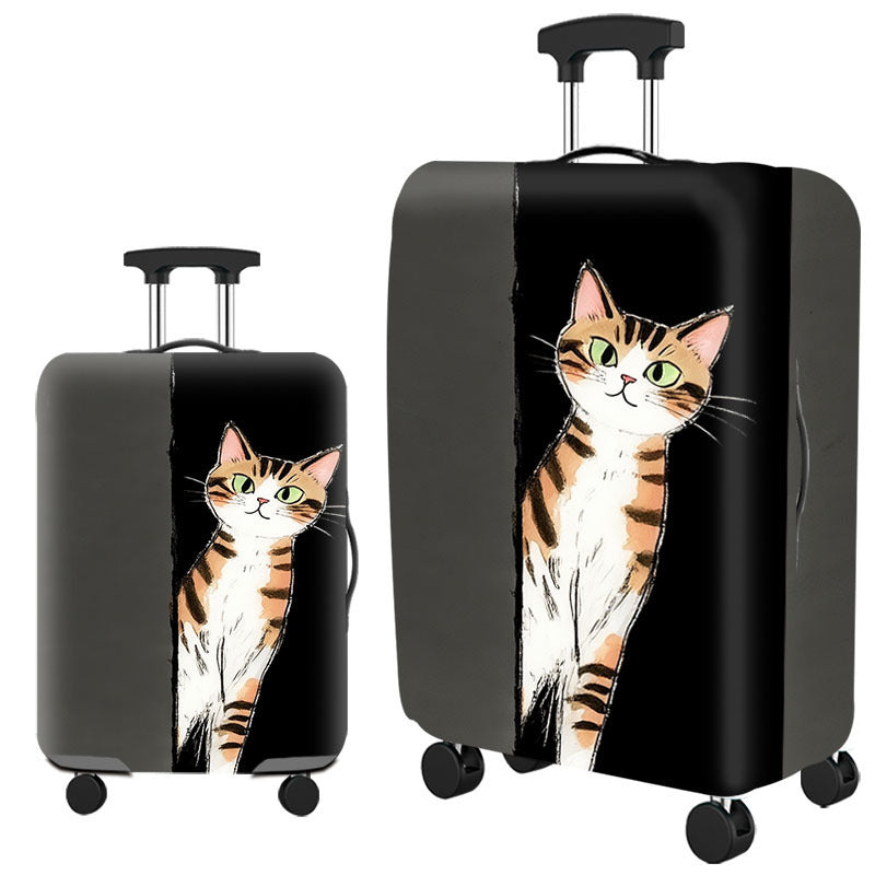 Artistic Cat-Themed Hard Shell Suitcase Bowlift