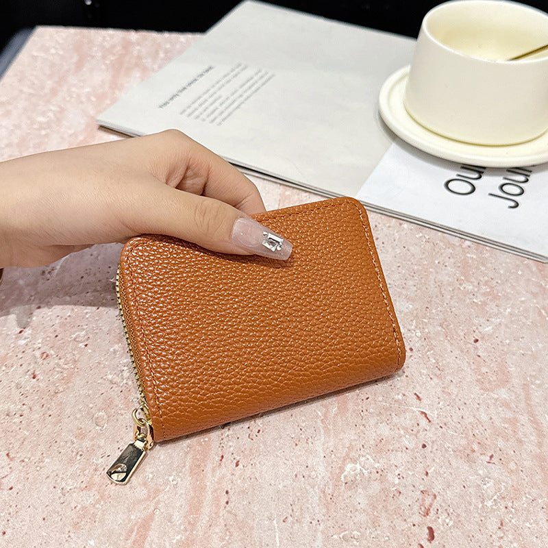 Compact Textured Zip Wallet