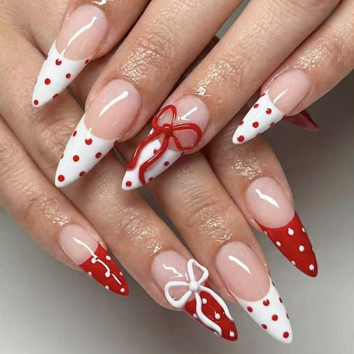 Premium Artistic Polka Dot Press-On Nail Set Bowlift