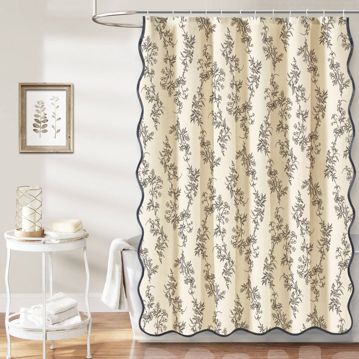 Floral Patterned Shower Curtain Bowlift