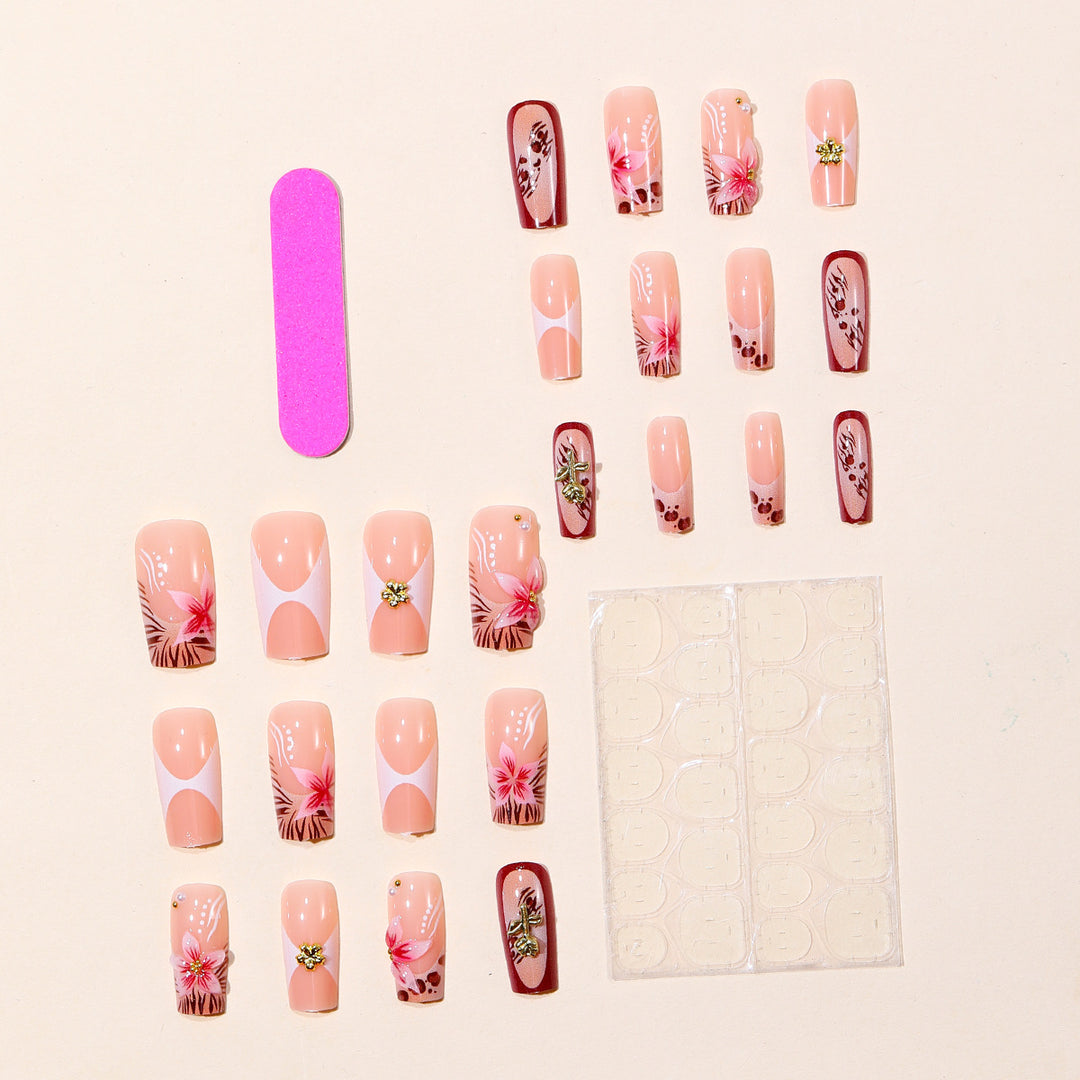 Stylish Floral and Animal Print Nail Art Extensions Bowlift