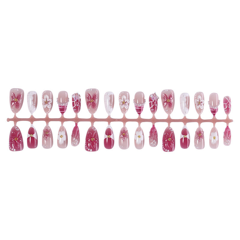 Artistic Floral Press-On Nail Collection Bowlift