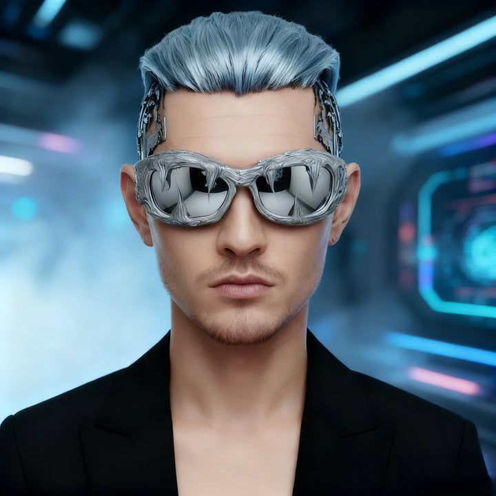 Women futuristic design sunglasses with unique textured surface Bowlift