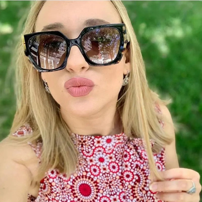 Women Oversized Sunglasses with Distinct Angular Design Bowlift