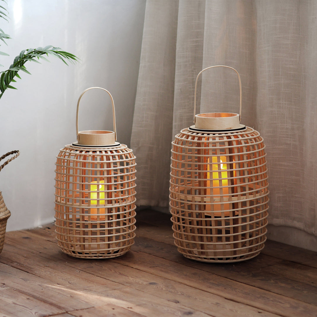 Rustic lantern made of woven material Bowlift