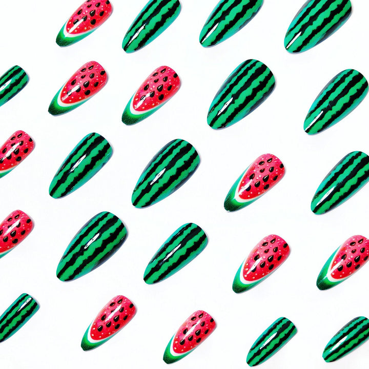 Watermelon-Inspired Nail Art Bowlift