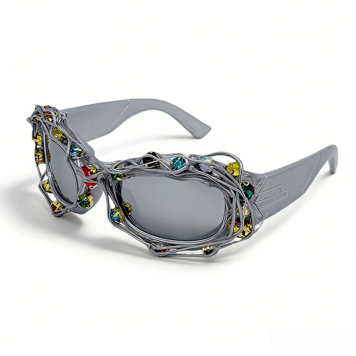 Ladies striking designer sunglasses with rhinestone applications Bowlift
