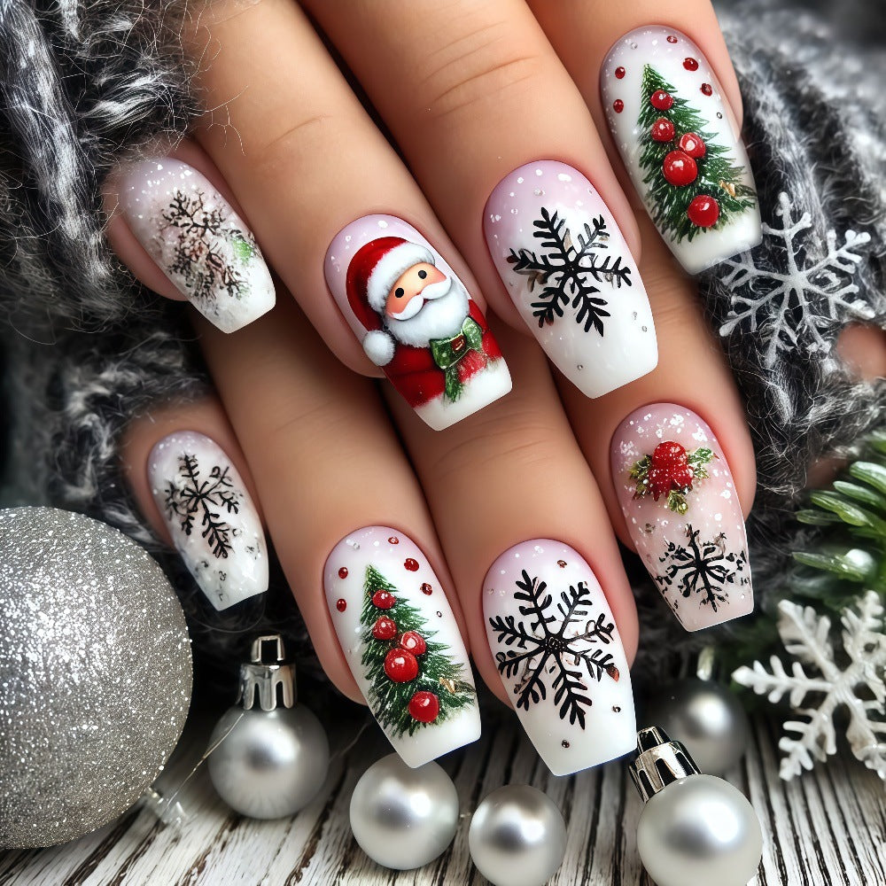 Festive artificial nails with Christmas motifs Bowlift