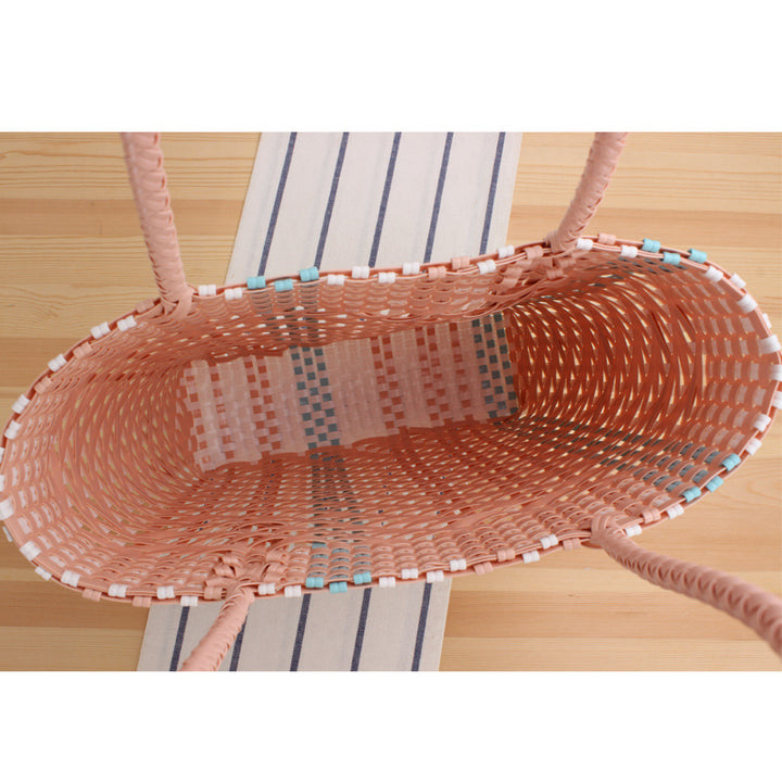 Braided tote bag with colorful design and sturdy handles Bowlift