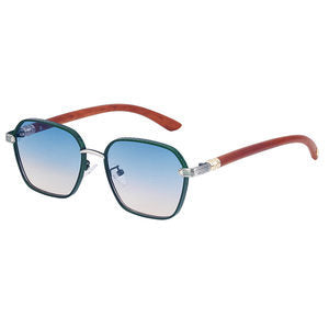 Designer Square Metal-Frame Sunglasses with Gradient Polarized Lenses Bowlift