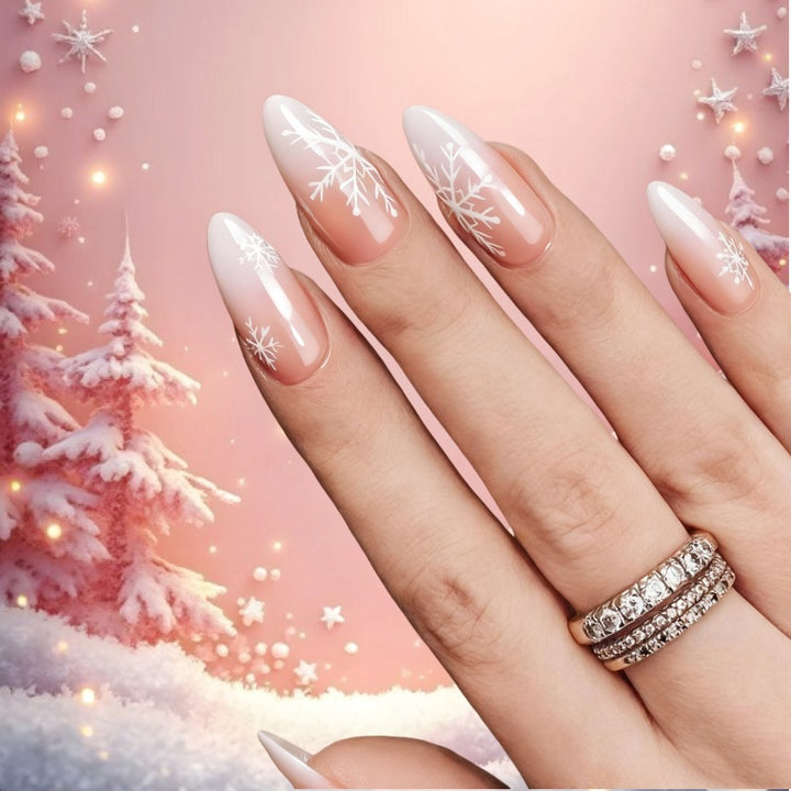 Snowflake Ombre Press-On Nails Bowlift