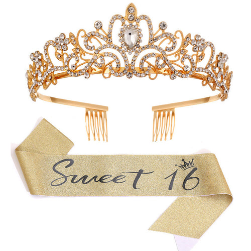 Women's Sparkling Crown with Radiant Rhinestone Embellishment Bowlift