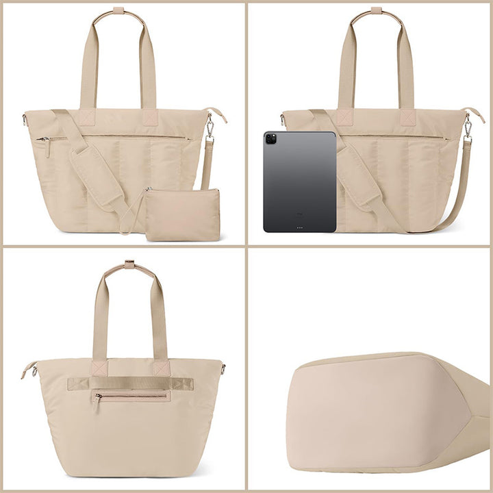 Practical and stylish tote bag with detachable cosmetics pouch Bowlift