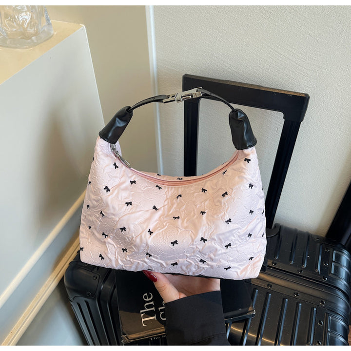 Quilted Floral Shoulder Handbag Bowlift