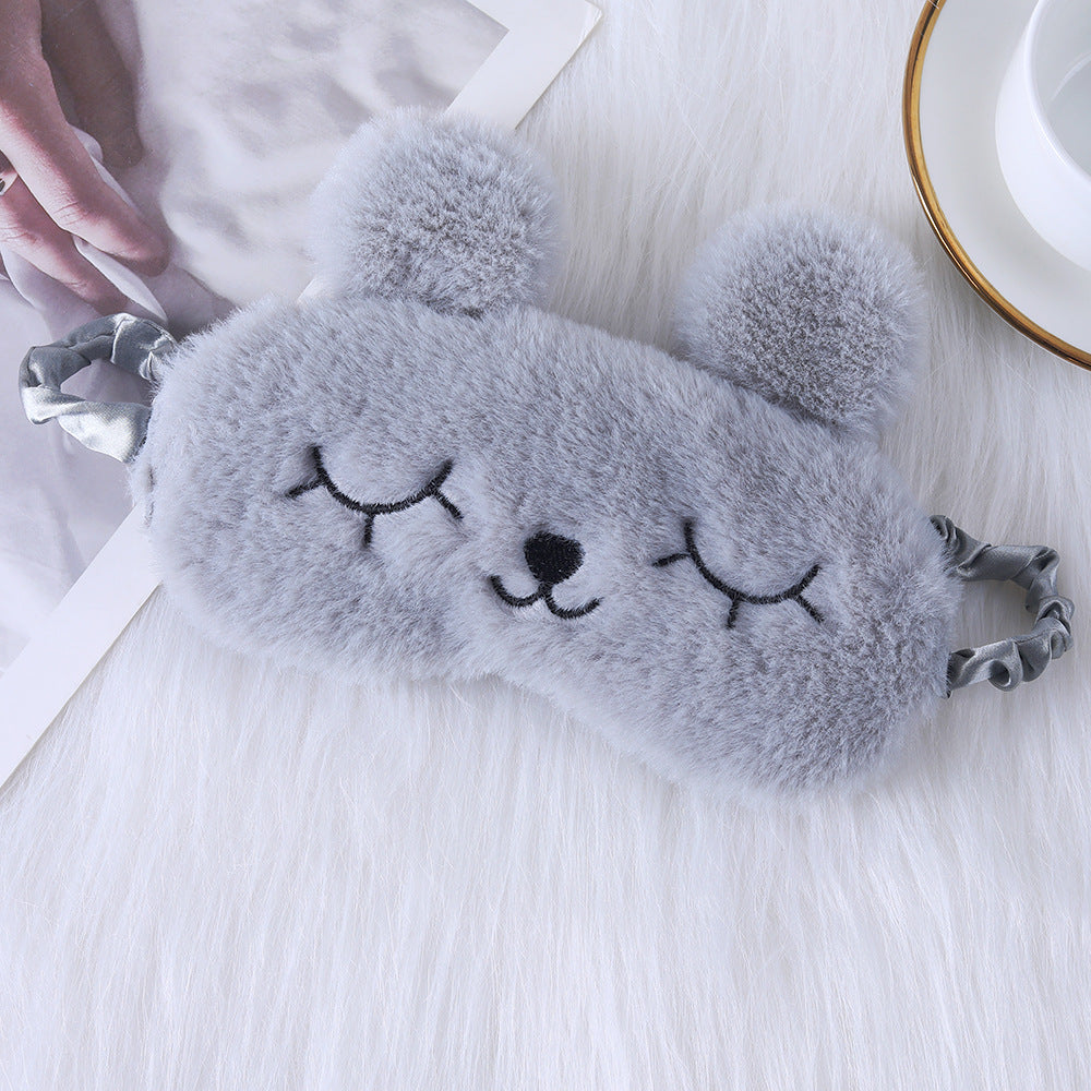 Ladies nan cozy unicorn sleep mask with embroidered eyelashes, soft plush and elastic ruffled ribbon Bowlift