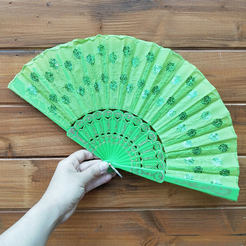 Women's high-quality lace fan with artistic floral motifs Bowlift