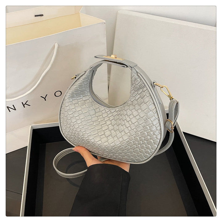 WoTextured Leather Hobo Bag Bowlift