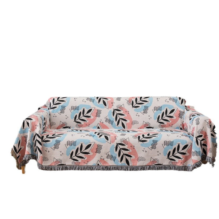 Artistic Leaf Pattern Sofa Throw Cover
