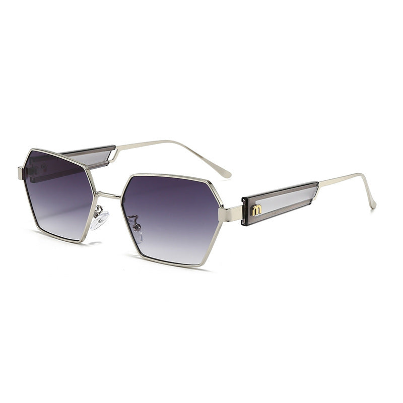 Women's Hexagon Sunglasses with Luxurious Metal Accents Bowlift