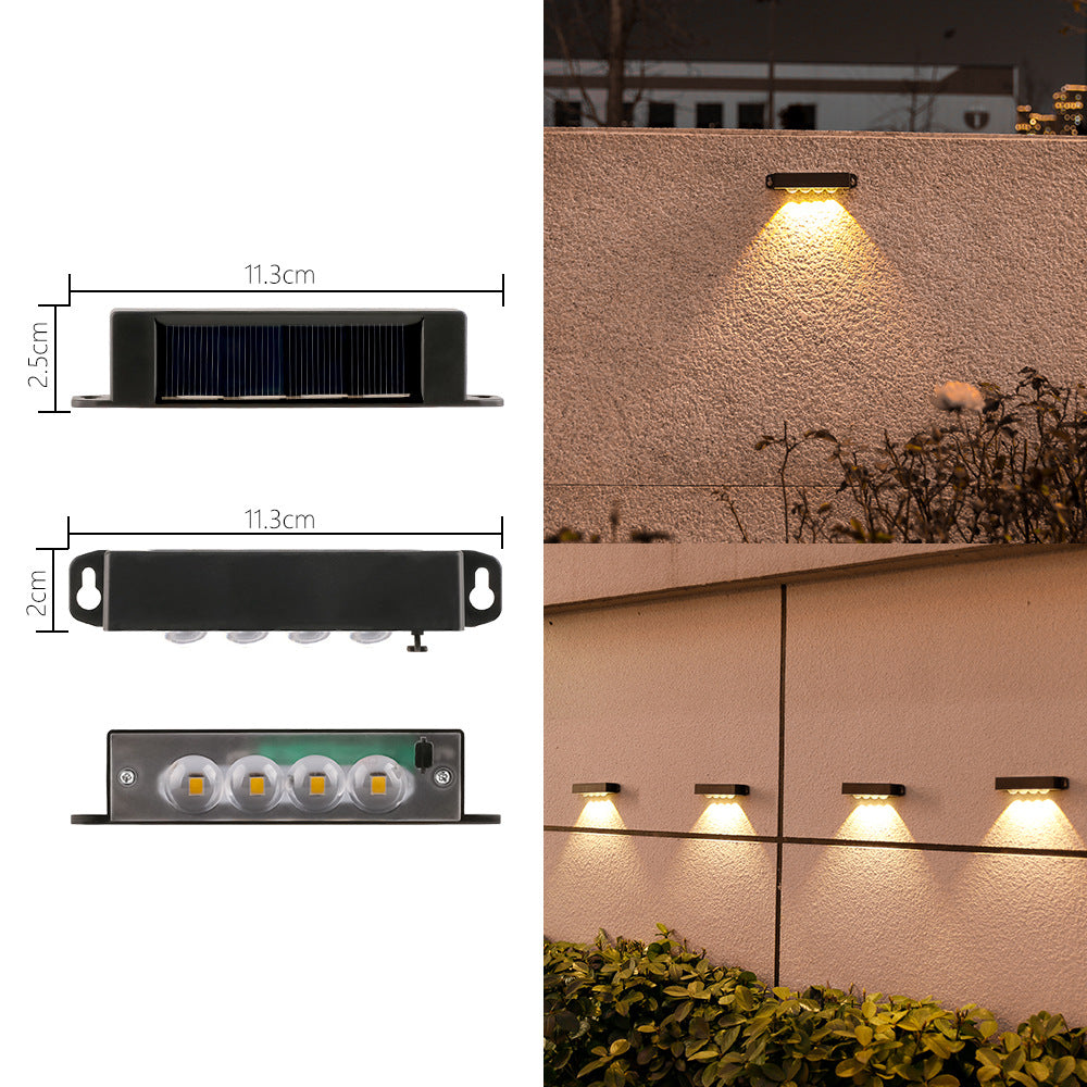 Compact Solar Motion-Sensor LED Wall Light For Outdoor Steps And Fences Bowlift