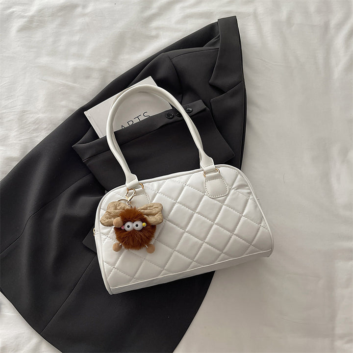 Quilted Faux Leather Handbag Bowlift