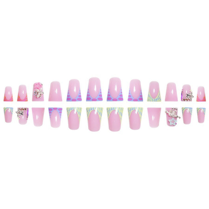 Decorative Stiletto Press-On Nail Art Set Bowlift